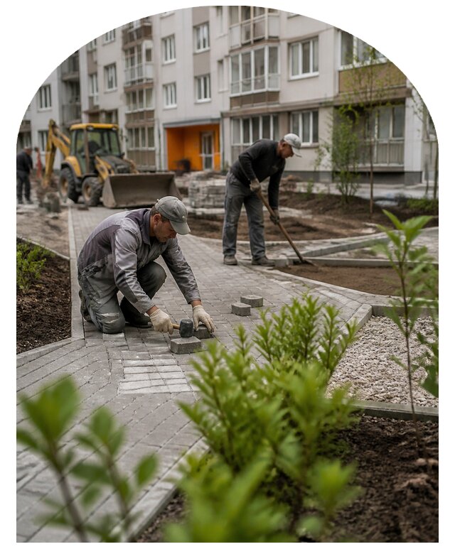 Благоустройство двора многоквартирного дома в Челябинске